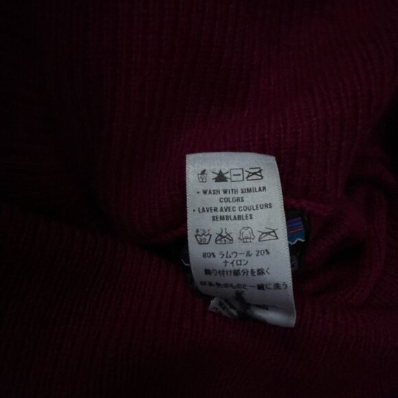 Patagonia Women's Large Wool Blend Cowl Neck Sweater Pullover Drape Knit Magenta - Picture 4 of 8